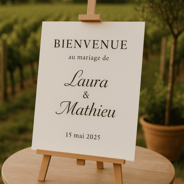Panneau de bienvenue mariage