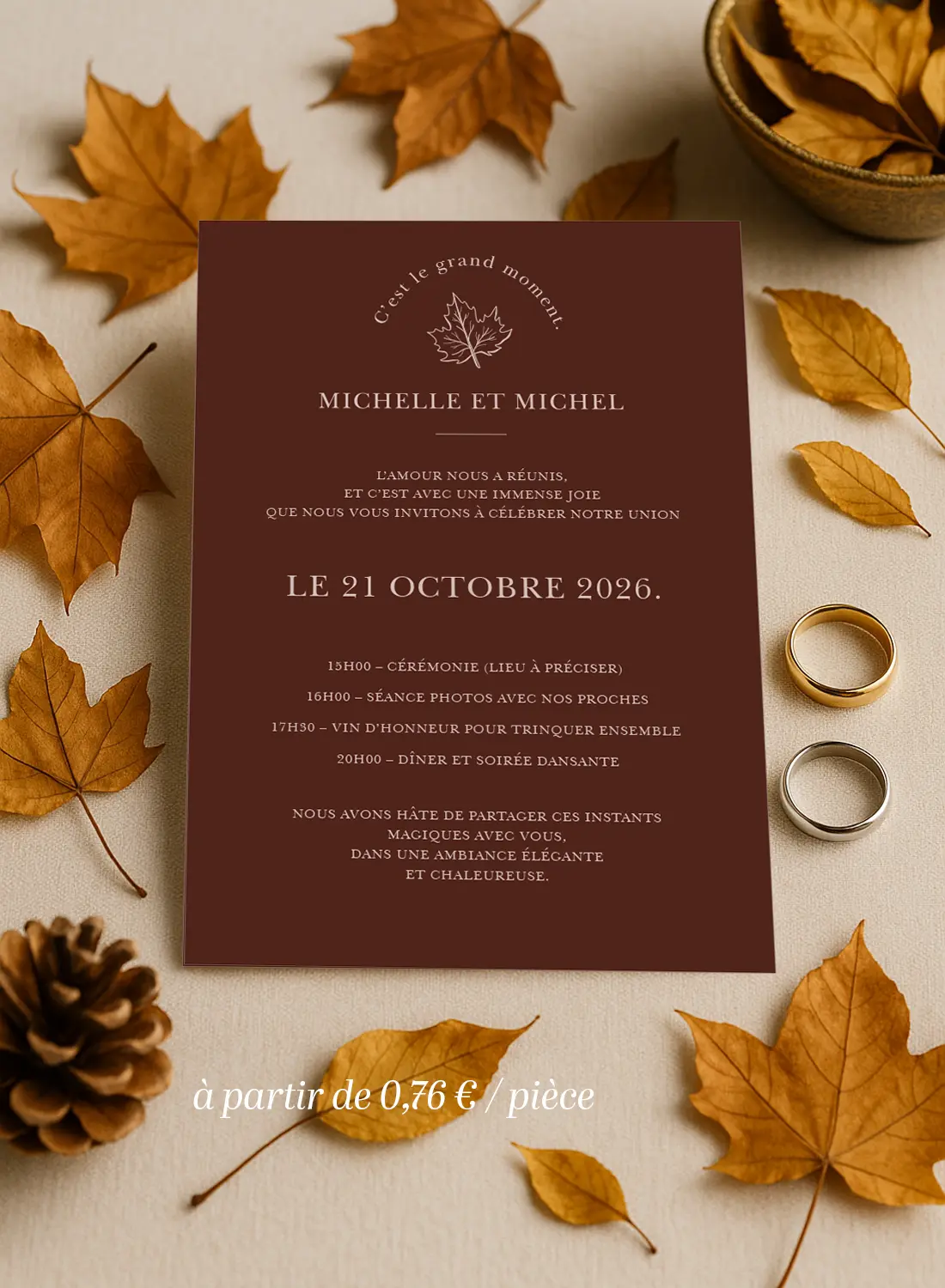 Faire-Part Châtaigne – Collection Automne 2