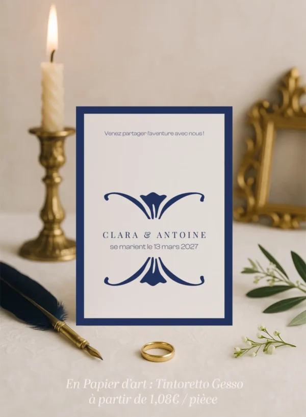 Faire-part mariage orné – Collection Inspiration Louis XV