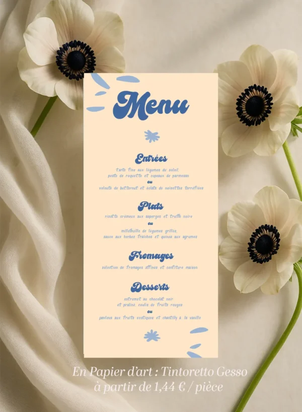 Menu Anémone - Collection Fleur BLEU
